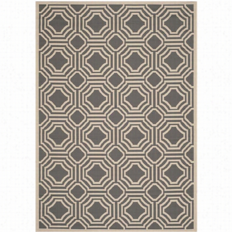 Safavieh Court Anthracite Indoor Outdoor Rug -9' X 12'