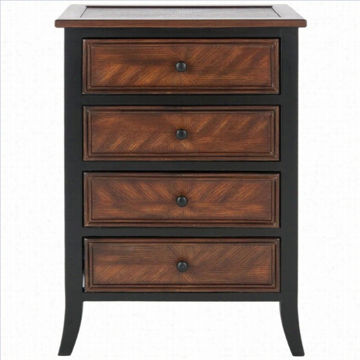 Safavie Dodger Side Table In Light And Dark Brown