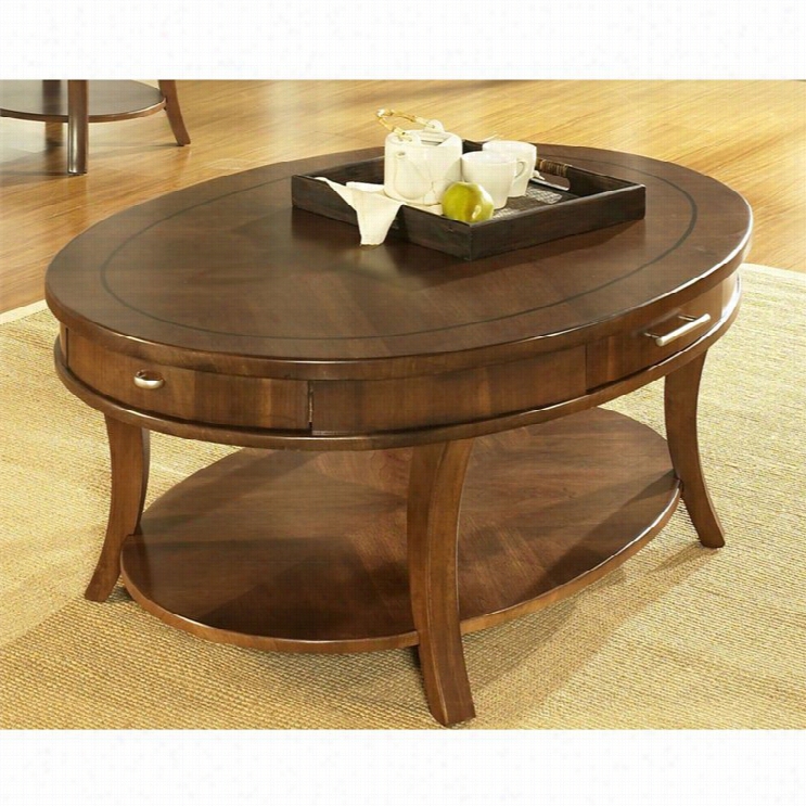 Somerto Gatsby Coffee Table In Medium Brown Walnut