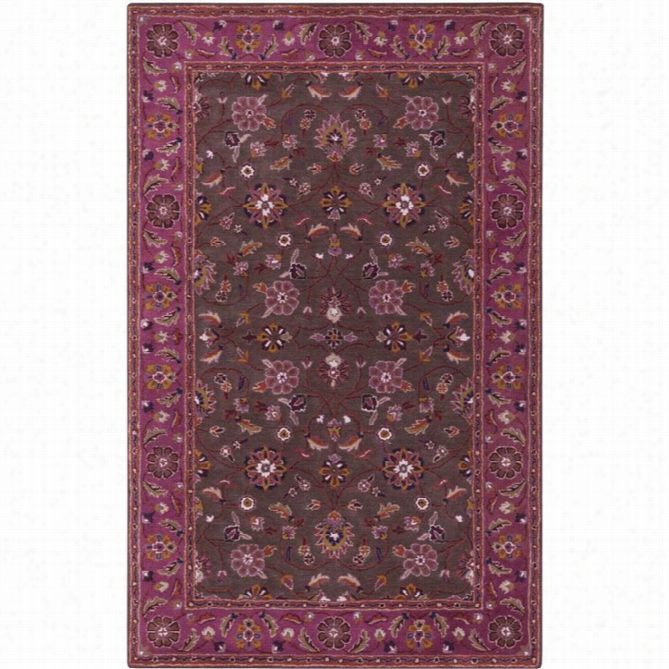 Surya Caesar 8' X 11' Chirography Tufted Wool Rug In Purple Brown
