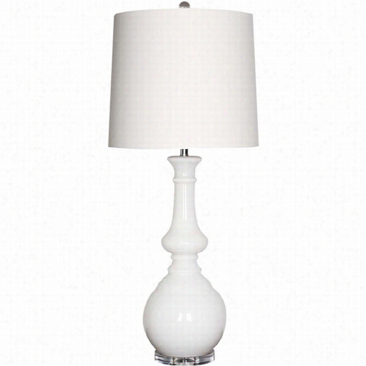 Surya Glass Table Lamp In White