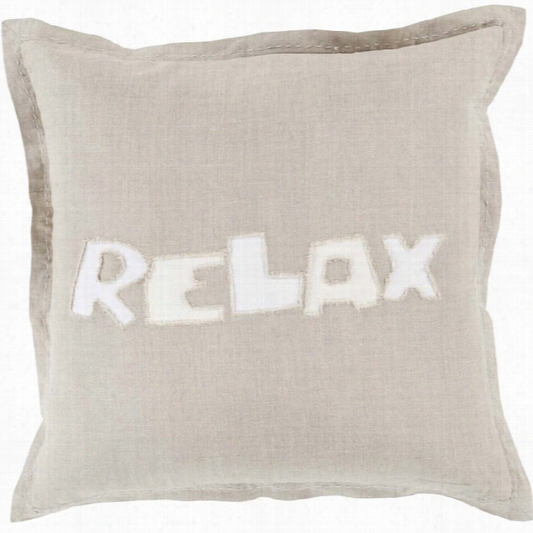 Surya Relax Poly Fill 18 Square Pillow In Gray