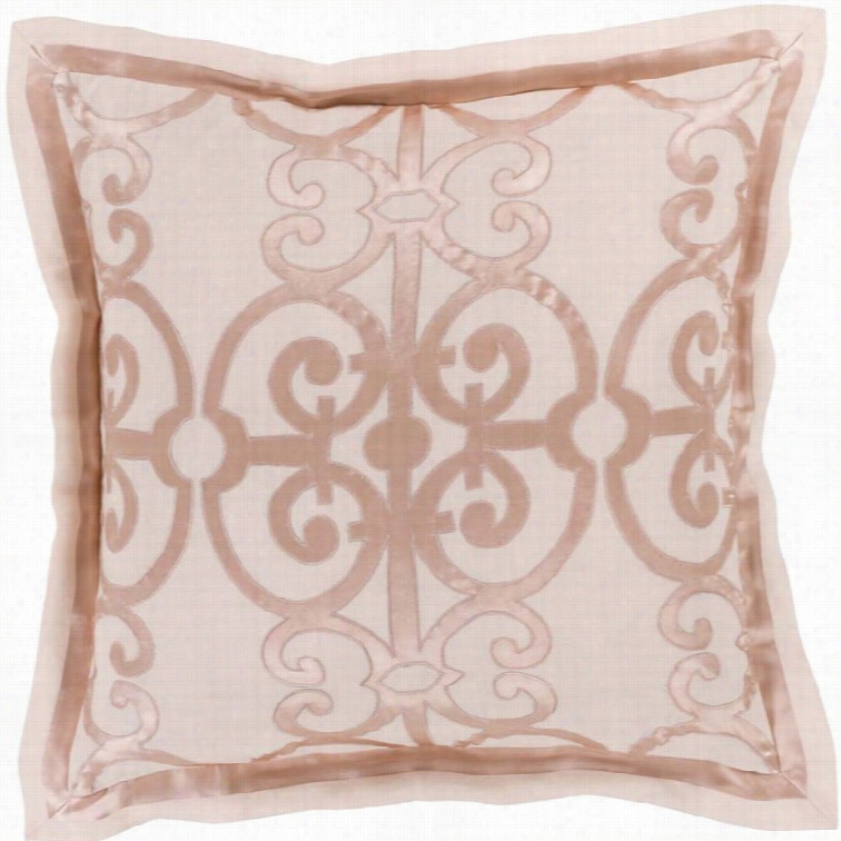 Surya Versaille Woven Cloth Of Flax Euro Sham In Pink