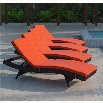 Modway Peer Patio Lounge in Brown and Orange (Set of 4)