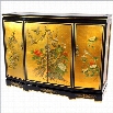 Oriental Furniture Gold Leaf Slant Front Accent Chest in Gold Leaf