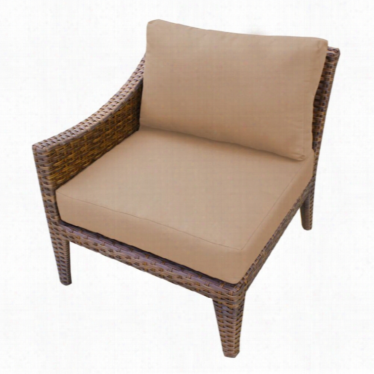 Tkc Manhattan Right Arm Outdoor Wicker Chair In Wheat