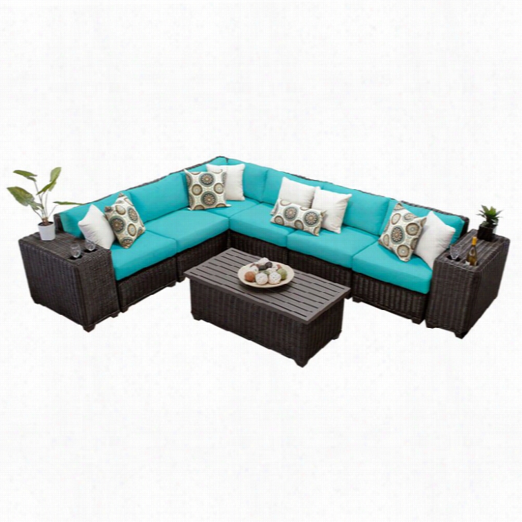 Tkc Venice 9 Piece Outdoor Wicker Sofa Set In Aruba