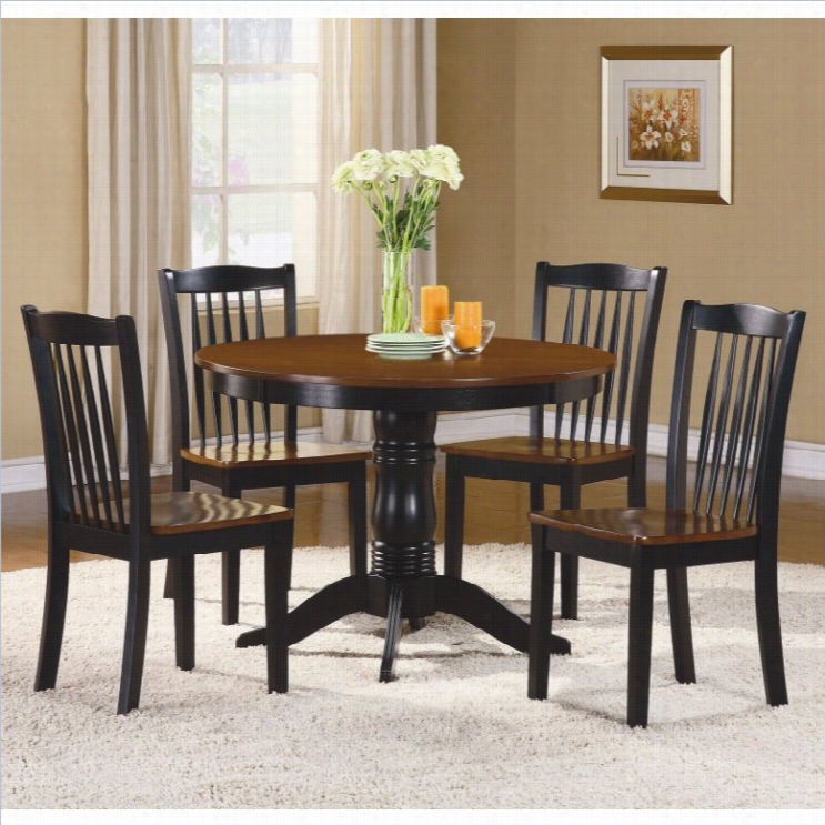 Trent Homd Andover 5 Piece Dinning Table Set In Black