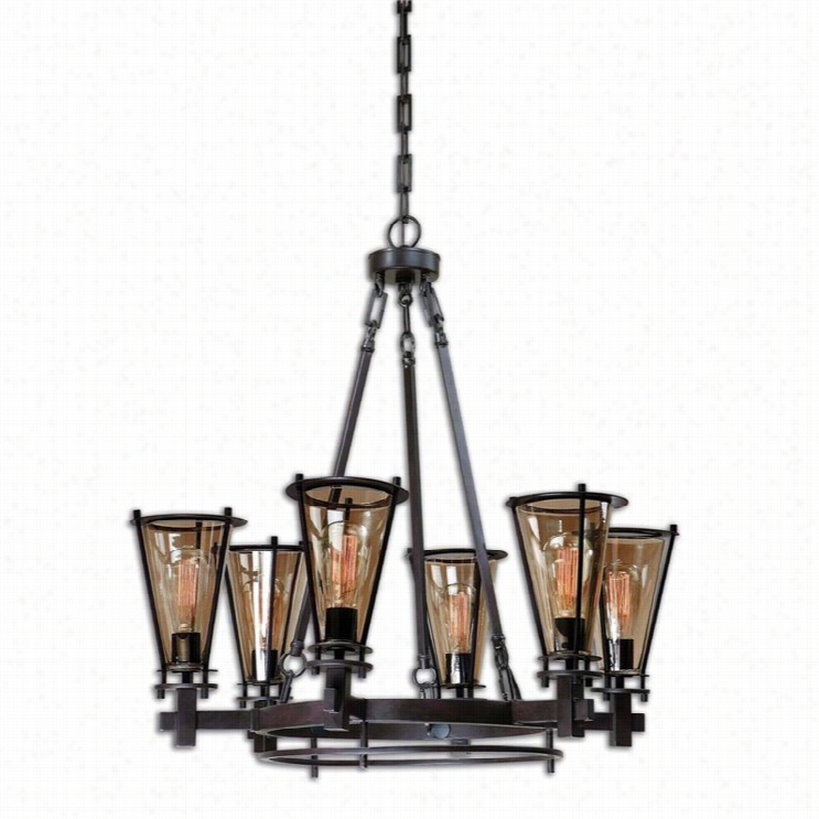 Uttermost Frisco 6 Light Mteal Chandelier