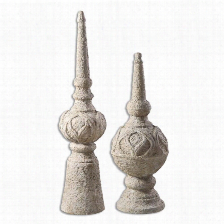 Uttermos Tlsni Ivory Finials (set Of )2