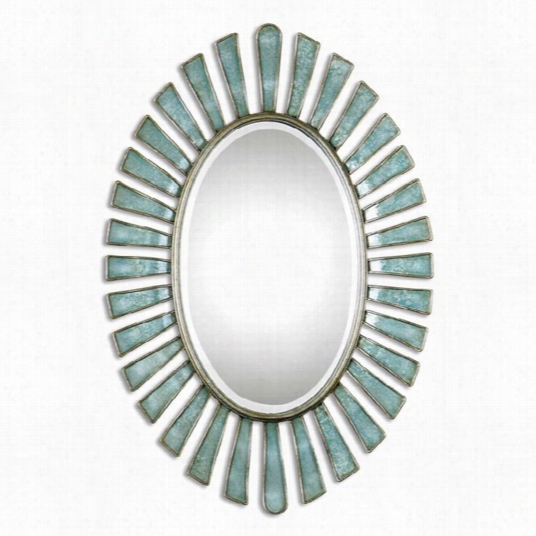 Uttermost Morvoren Blue-gray Oval Mirror