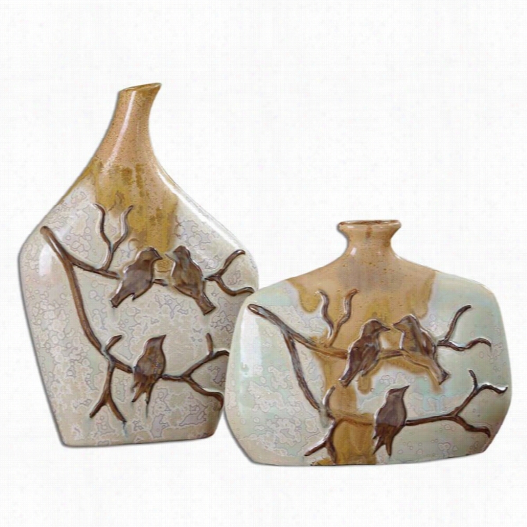 Uttermost Pajaro Ceramic Vases (set Of 2)