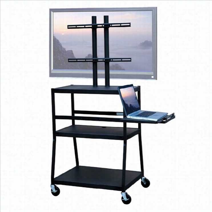 Vti Wide Body Cart For Up To 42 Flat Panel Tv W/ Upll Out Shelf