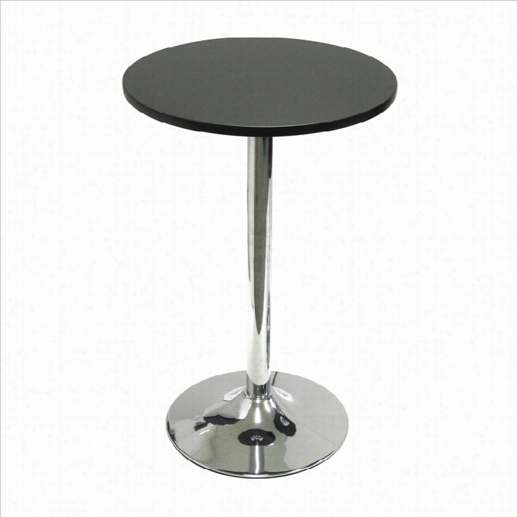 Winsome Spectrum 20 Round Casual Bistro Table Ni Black And Chrome Finish