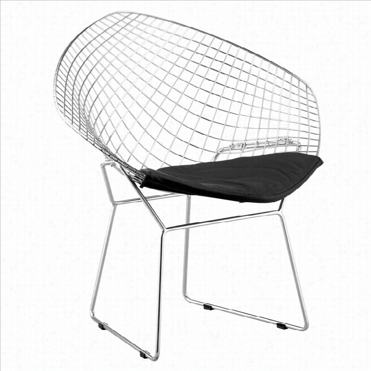 Zuuo Net Fabric Dining Chair In Crome-white