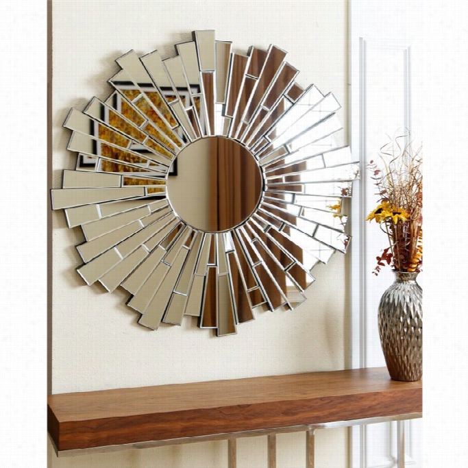 Abbyson Living Madison Glass And Wood Mirror In Silver