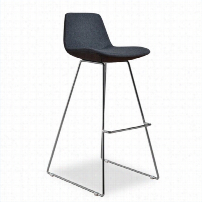 Aeon Alyssa-2 29bar Stool With Wire Sled Base In Gray (set Of 2)