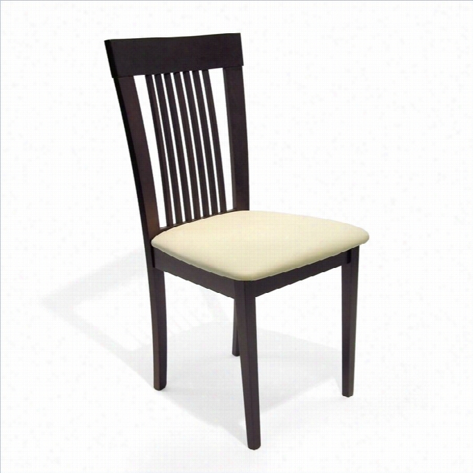 Aeon Furniture Hartford Dining Chair In Coffee And Beige (set Of 2)