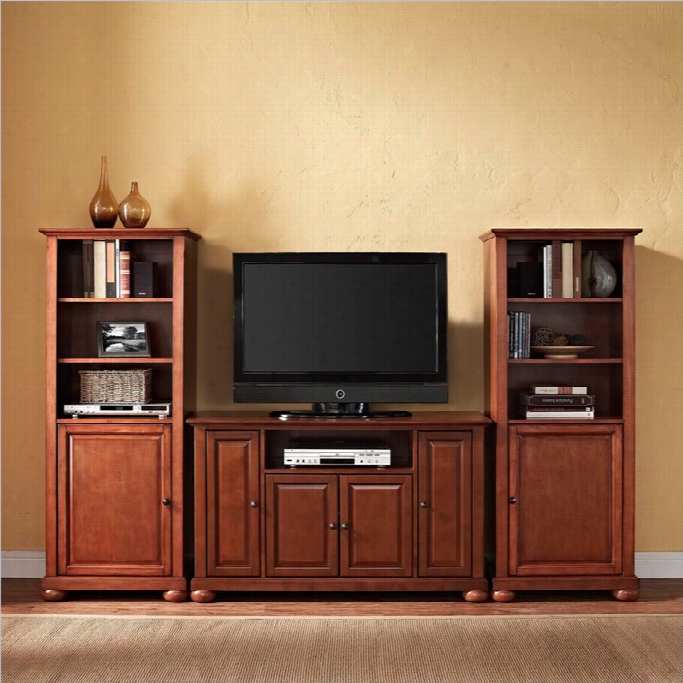 Alexandria 48 Tv Stand And 2 60 Audio Piers In Classic Cherry