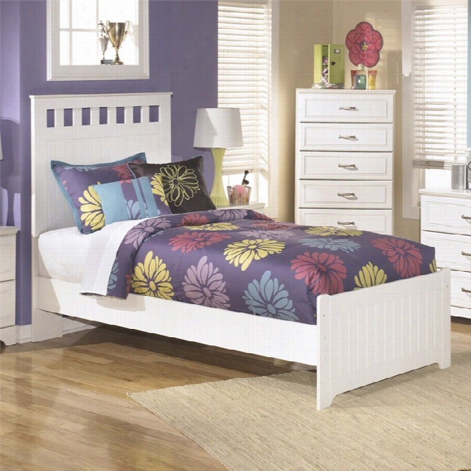 Ashley Lulu Wood Twin Panel Bed In White