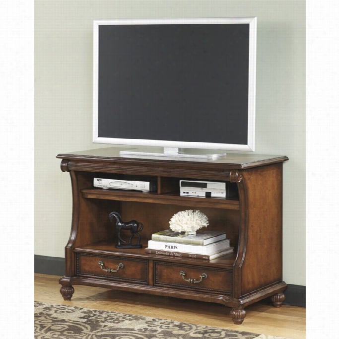 Ashley Shelton 44 Tv Console In Dark Brown