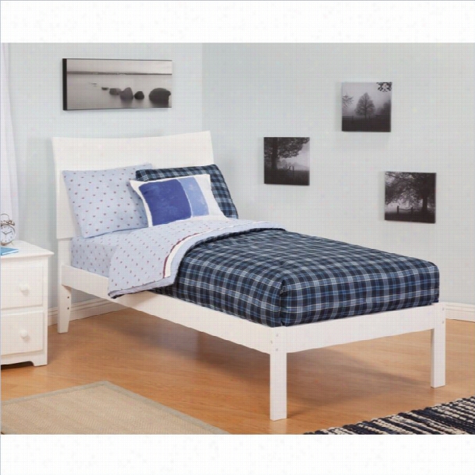 Atlantic Furniture Soho Bed With Open Foot Rail In White-fulll Size