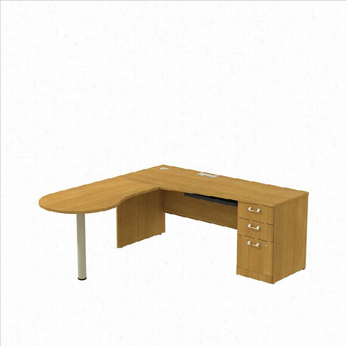 Bjsh Bbf Quantum 72 Right 33 Drawer L-shaped Desk In Modern Cherru