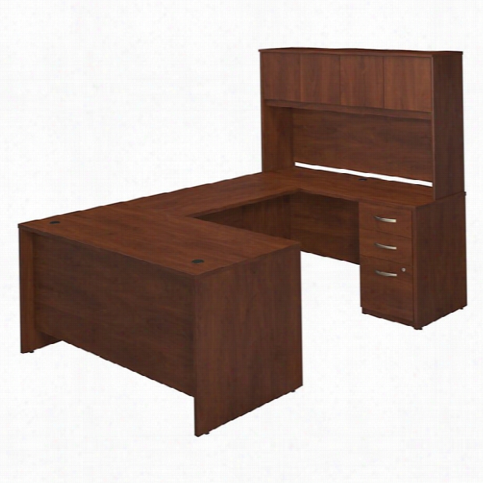 Bush Bbf Series C Lite 60wx30d  Ustation Office Set In Hasnen Cherry