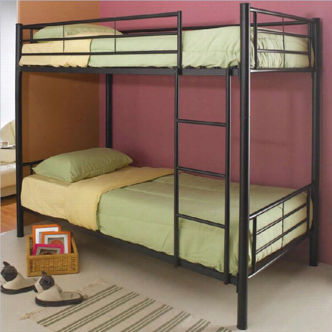 Coaster Denley Meta L Bunk Bed In Black Fini Sh-twi N Over Twin