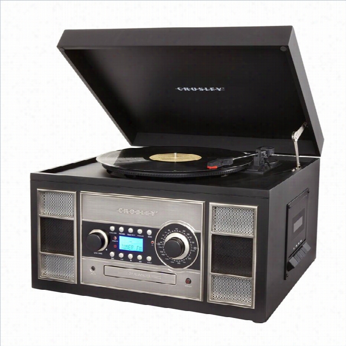 Crosle Radio Memory Acquire I I Cd Recorder Turntable In Black