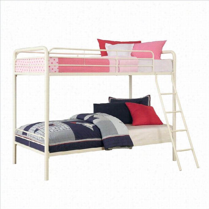 Dhp Metsl Bunk Bed In White-twin Over Twin