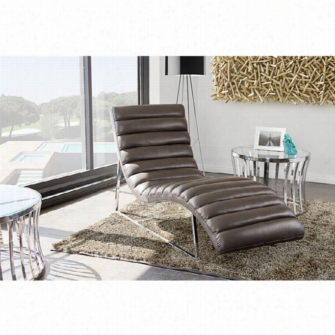 Diamond Sofa Bardot Chaise Lounge With Spotless Steeel Frmae In Gray