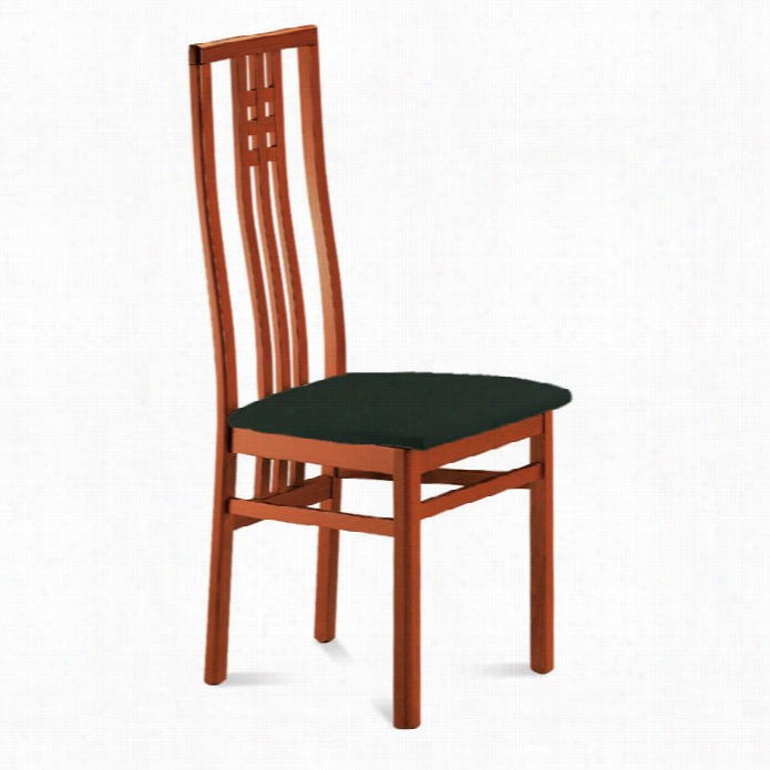 Domitalia Scala Dining Chair In Black And Cherry Brown