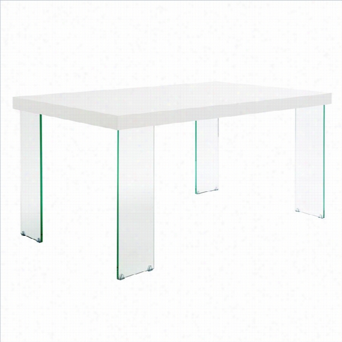 Erostyle Cabrio 59 Small Dining Table In Clear An D White