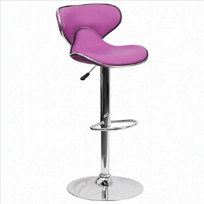 Flash Furniture Mod Back Cozy Adjustable Bar Stoolin Purple