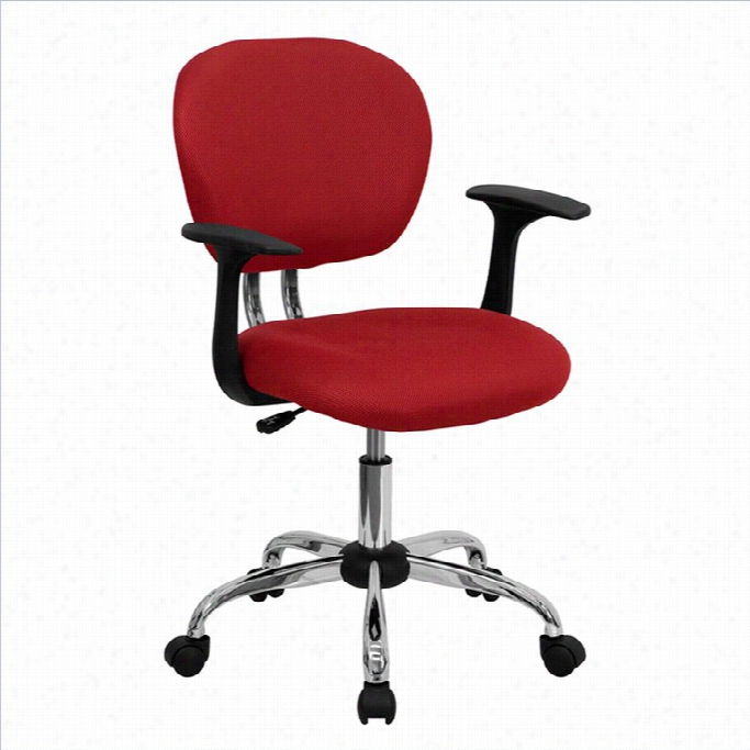 Flash Furniture Mid-back Mesh Lesson Office Chair With Arms In Red