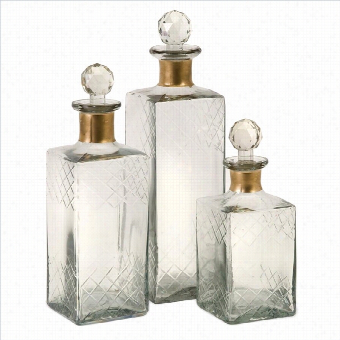 Imax Corporation Hampshire Etched Decanters (set Of 3)