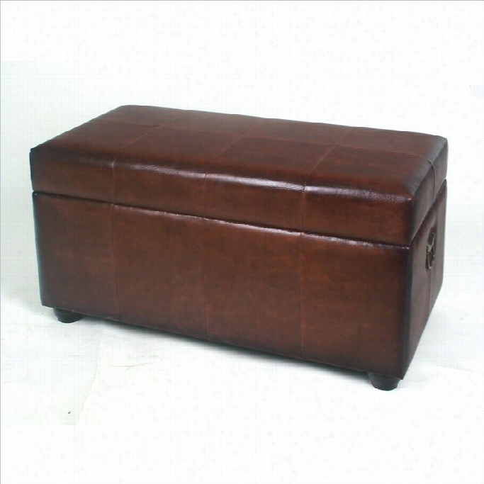 Internationnal Caravancarmel Faux Leather Bench Trunk In Brown