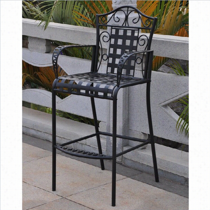 International Caravan Mandalay Iron Bar-height Patio Bar Stool (set Of 2)