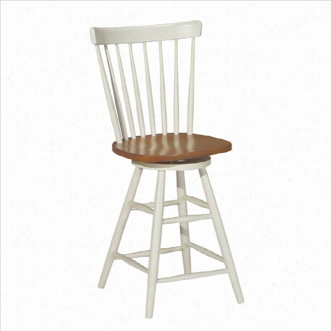 International Concepts Madison Park 24 Coopenhagen Swivel Stool In Oak And Pearl