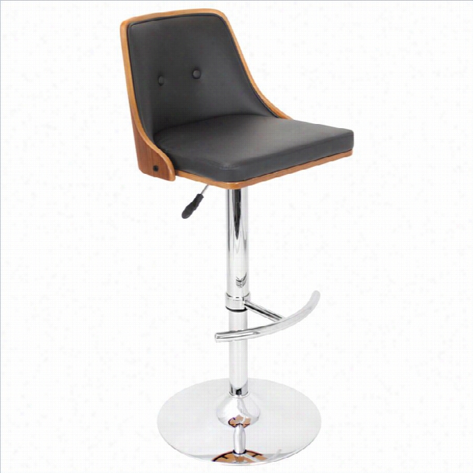 Lumisource Nueva 27-32 Bar Stool In Walnut And Dark