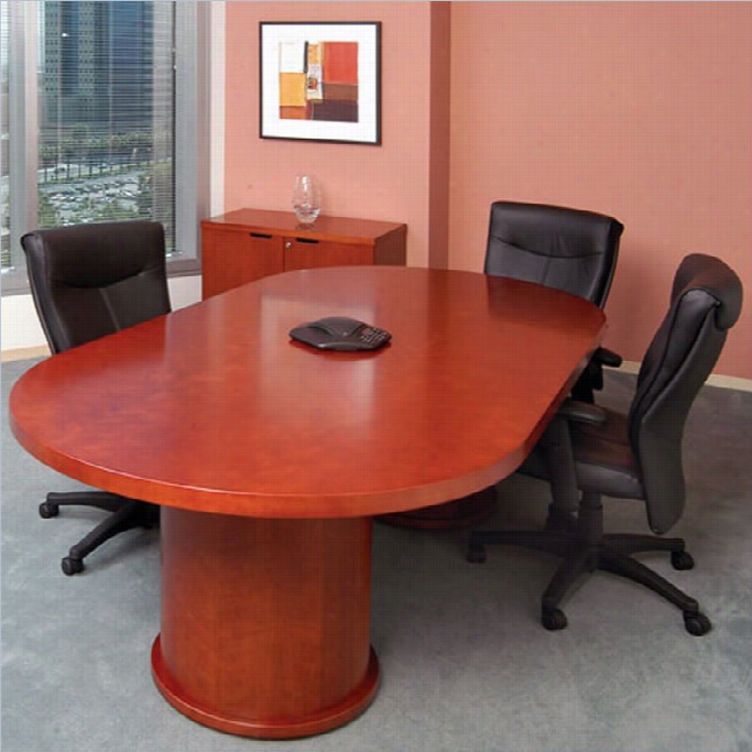 Mayline Mira Racetrack 8 Conference Table With Column Base Incherry