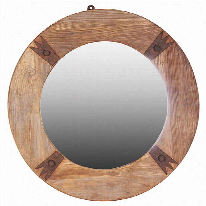 Moe's Rocca Round Mirror In Natural