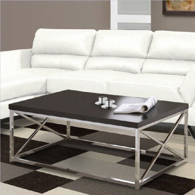 Monarch Hhollow-core Cocktail Table In Rich Cappuccino