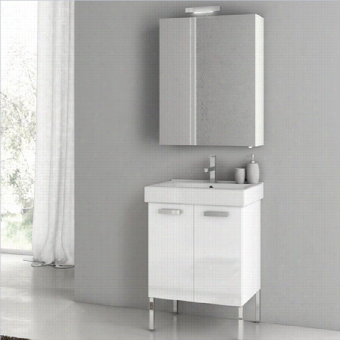 Nameek's Acf Cubical 22 Standing Bathroom Vnity Set In Glossy White