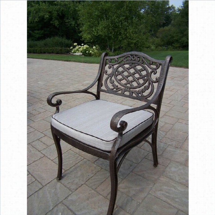 Oakland Living Mississippi Arm Chair With Cushion In Antique Bronze