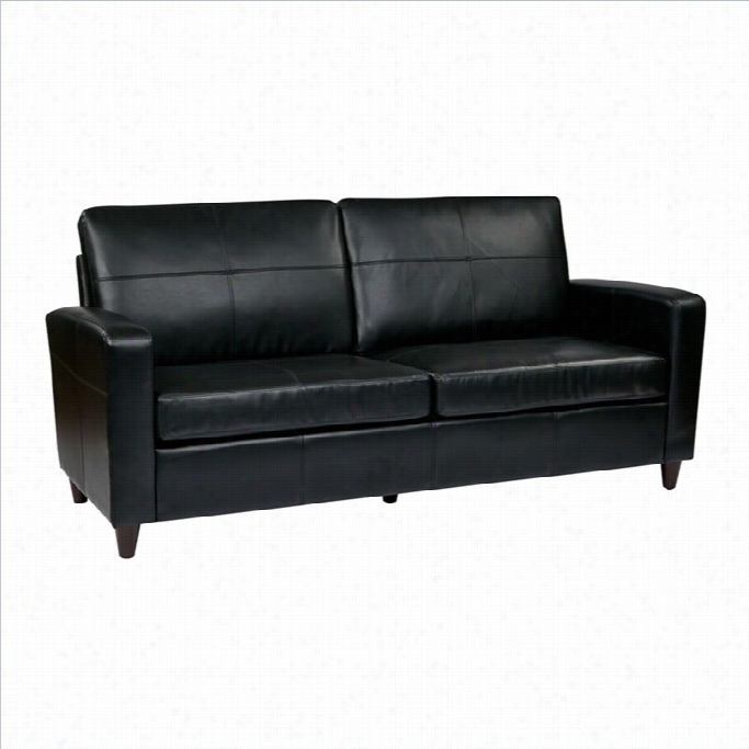 Office Star Eco Leather Sofa In Black