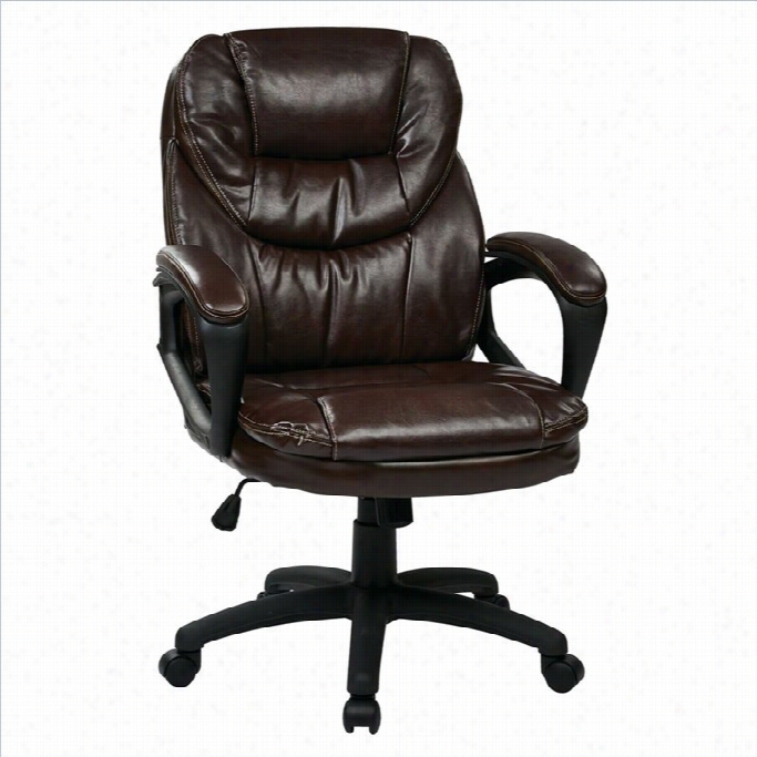 Office Star Fl Succession Faux Leather Managers Place Of Business Chair In Chocolate