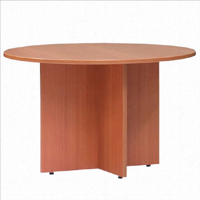 Offices To Go Round 3.5' Conference Table With X-shapedb Ase-ameri Can Mahogany