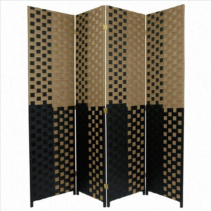 Oriental Orom Divider With 4 Pnale In  Olive-green And Black